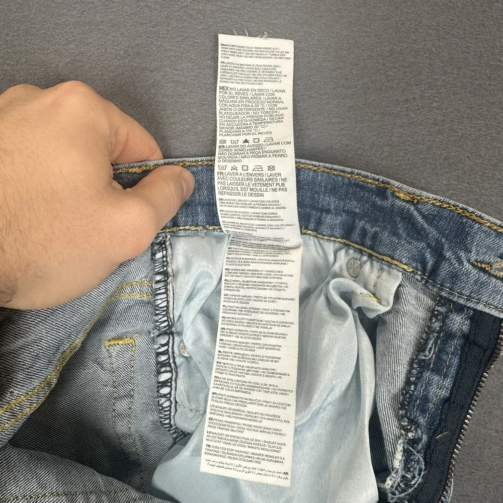 Levi's 502 Jeans Boys 16R Blue Light Wash Denim Regular Taper Distressed Whisker